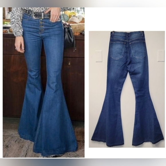N.Y.B.D NOT YOUR BASIC DENIM HIGH WAIST WIDE LEGS IN SIZE 40, 28 US - Picture 1 of 16